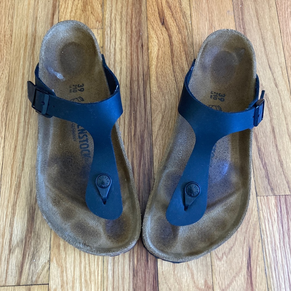 BIRKENSTOCK Gizeh Birko-Flor Black Thong Sandals